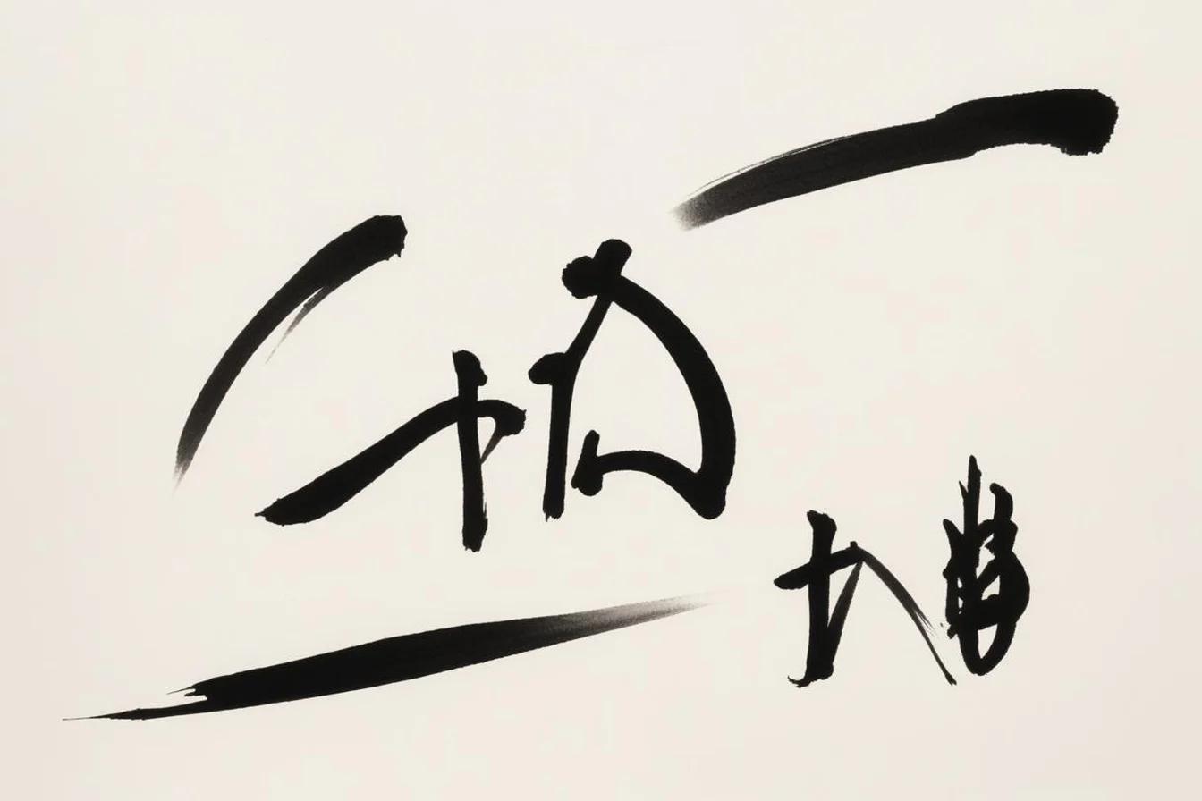Sumi-e ink illustration of Baka (馬鹿)