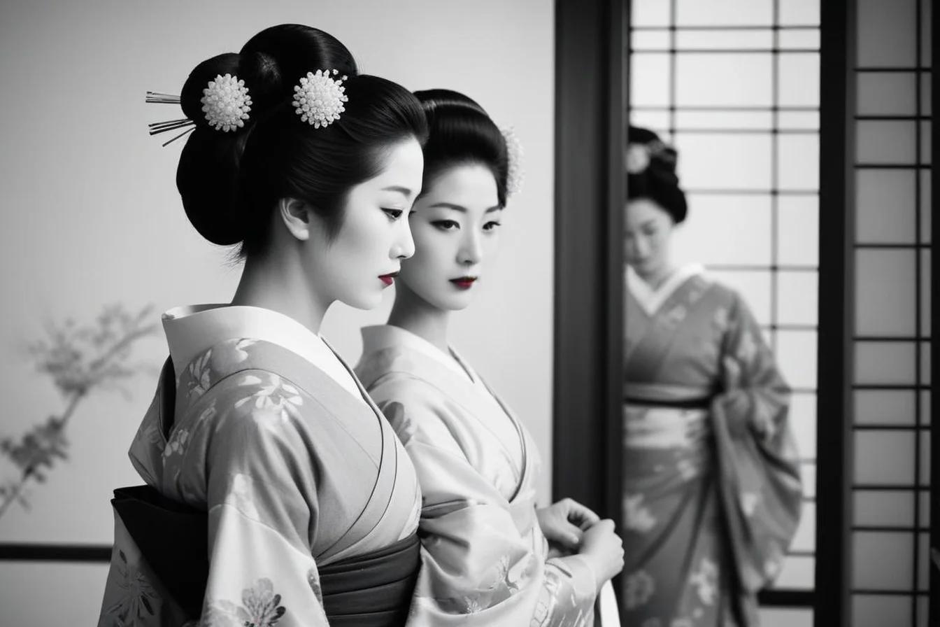 Sumi-e ink illustration of Geisha vs Maiko: What's the Difference?