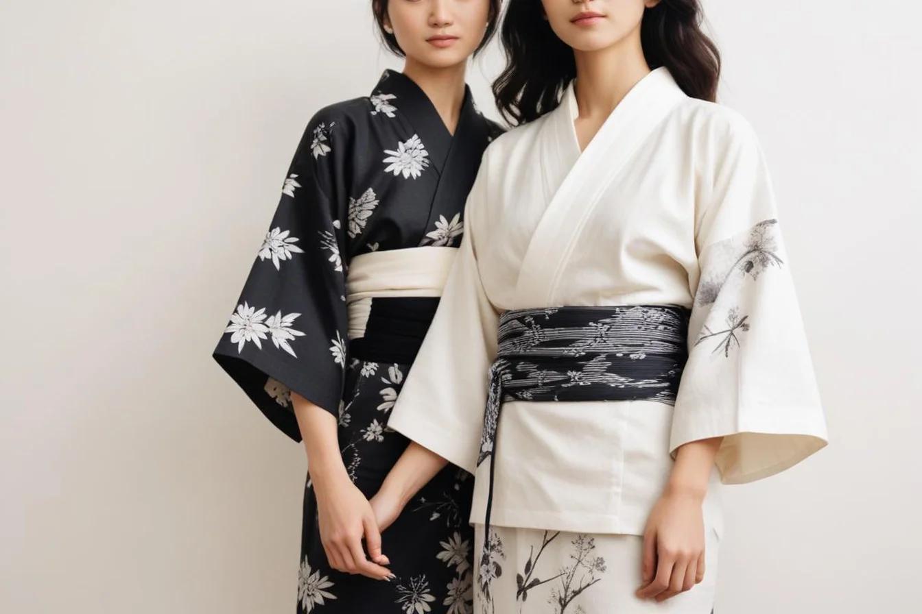 Sumi-e ink illustration of Yukata vs Kimono: What's the Difference?