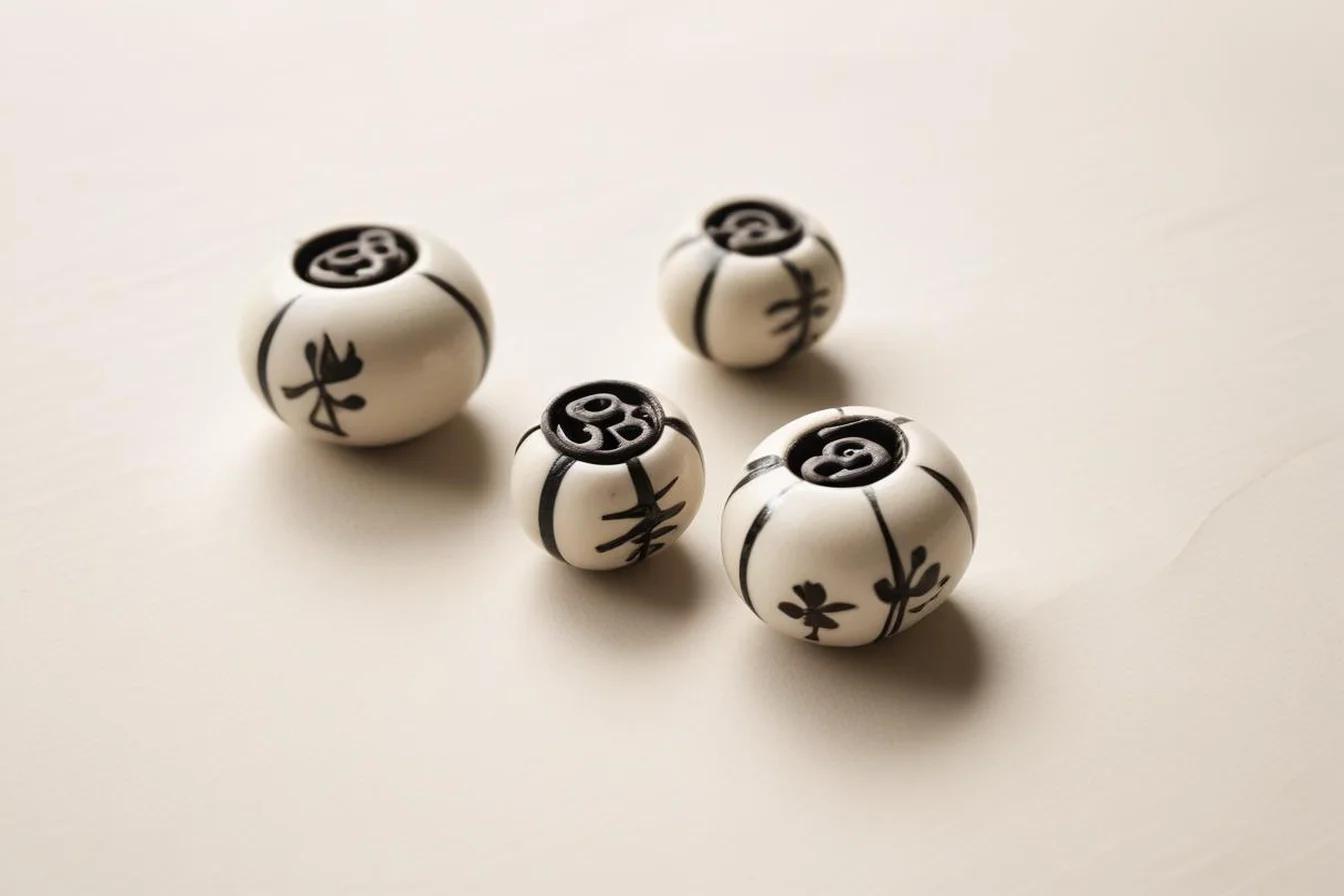 Sumi-e ink illustration of Netsuke (根付)